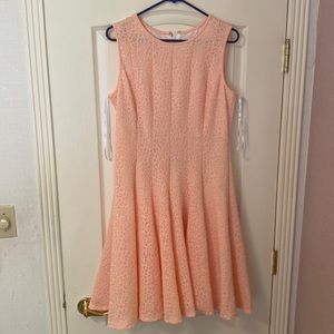 Flared peach Calvin Klein semi formal dress